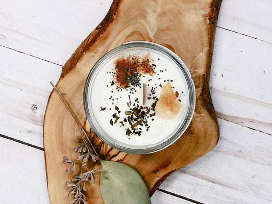 Bougie d'Intention Rituel d'Abondance - Cannelle et Menthe Poivrée